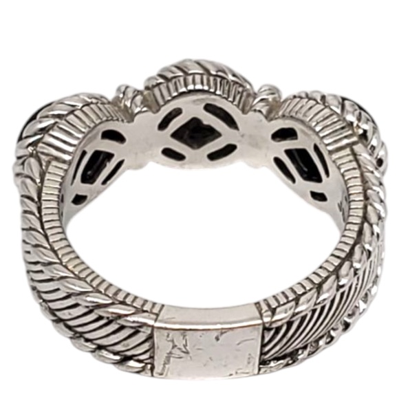 Judith Ripka Sterling Silver Onyx and CZ Ring Size 7 #21032 - Picture 4 of 11